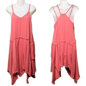 UMGEE Tattered Up Asymmetrical Raw Hem Slip Dress S